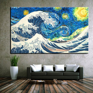 100% Hand Painted Oil Paintings Van Gogh Starry Night Abstract Landscape Canvas Famous Classic Wall Art Decorative Modern Living