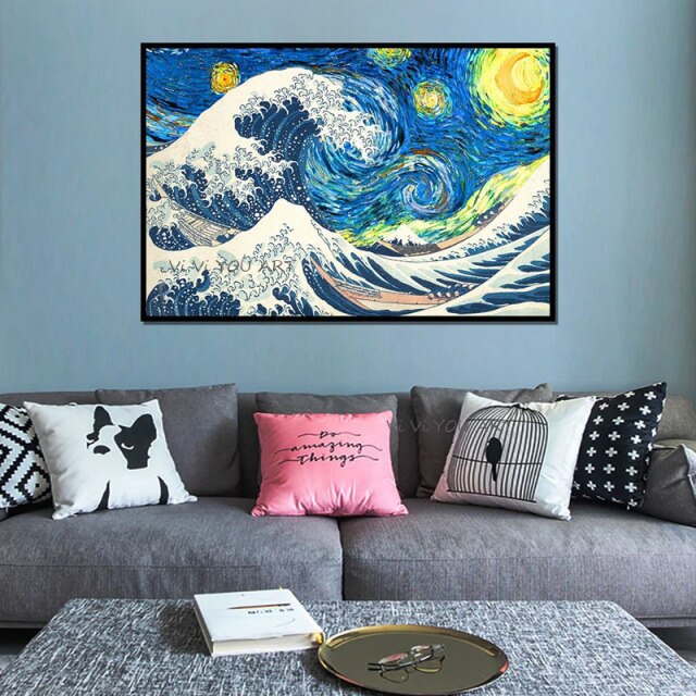 100% Hand Painted Oil Paintings Van Gogh Starry Night Abstract Landscape Canvas Famous Classic Wall Art Decorative Modern Living