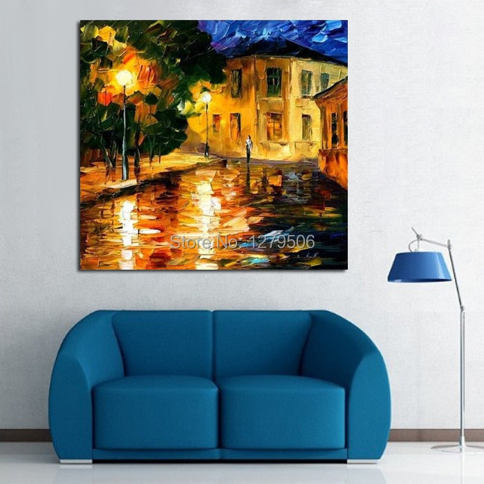 100%Handpainted Abstract Silent Walks Knife Oil Painting On Canvas Thick For Home Decor As Best Gift