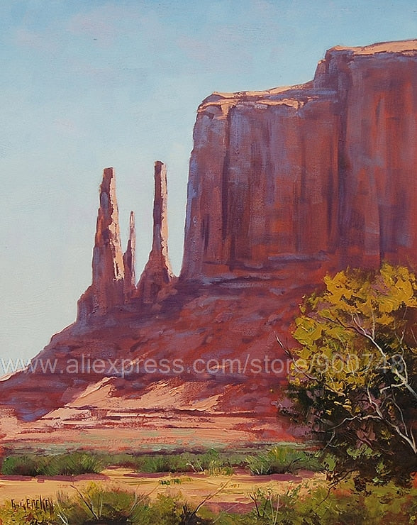 Huge oil paintingDesert Painting Three Sisters Utah Commissioned Canyon Landscape Home Decor Wall Painting Hand Painted