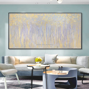 Original hand painted abstract canvas oil painting acrylic gold wall art pictures for living room decoracion hogar moderno