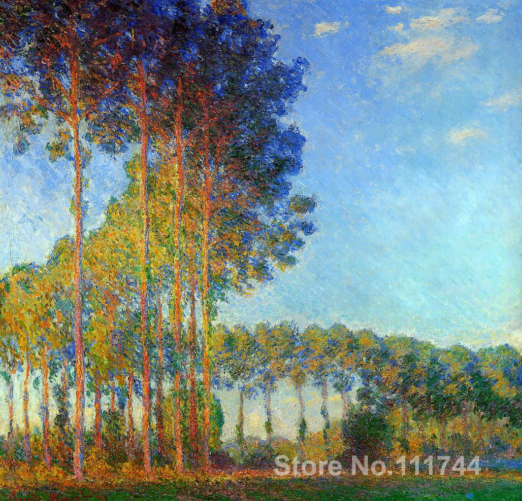 Poplars on the Banks of the River Epte Seen from the Marsh Claude Monet paintings for sale Landscape art Handmade High quality