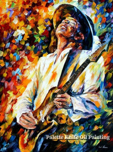 Playing guitar man Oil painting on canvas Hand-painted