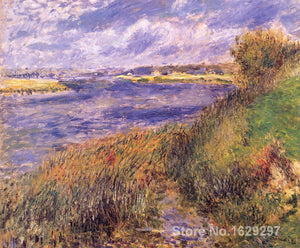 art painting oil Impressionist Banks of the Seine at Champrosay Pierre Auguste Renoir paintings Handmade High quality