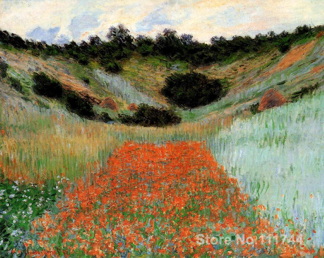 Paintings by Claude Monet Poppy Field in a Hollow near Giverny decorative art handmade High Quality