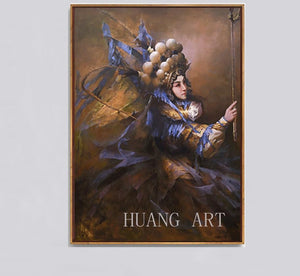 Chinese Peking Opera High Quality Wall Art Chinese Drama Oil Painting Modern Peking Opera Drama Portrait Oil Painting