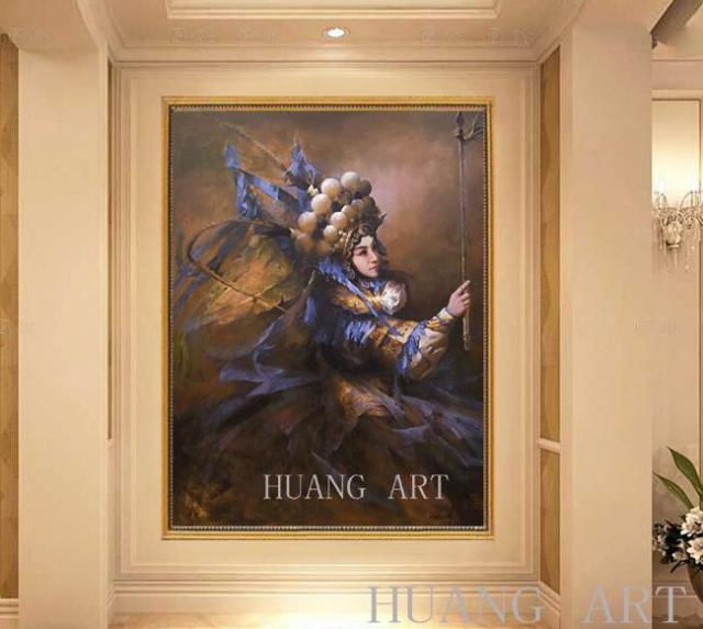 Chinese Peking Opera High Quality Wall Art Chinese Drama Oil Painting Modern Peking Opera Drama Portrait Oil Painting