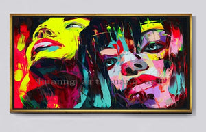 Fashion New Lady Figure Colorful Picture Modern Abstract Wall Art Home Decor Best Quality Fashion Oil Paintings Portrait Art