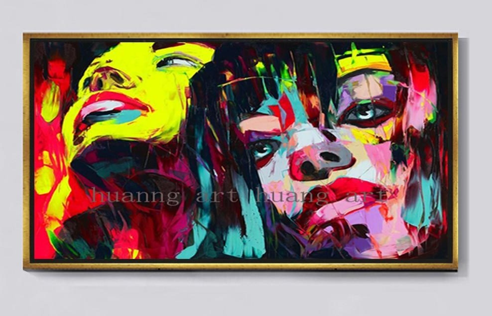 Fashion New Lady Figure Colorful Picture Modern Abstract Wall Art Home Decor Best Quality Fashion Oil Paintings Portrait Art