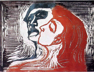 Oil Painting Reproduction on Linen Canvas,man-and-woman-i-1905 by Edvard Munch,100% handmade,abstract oil painting