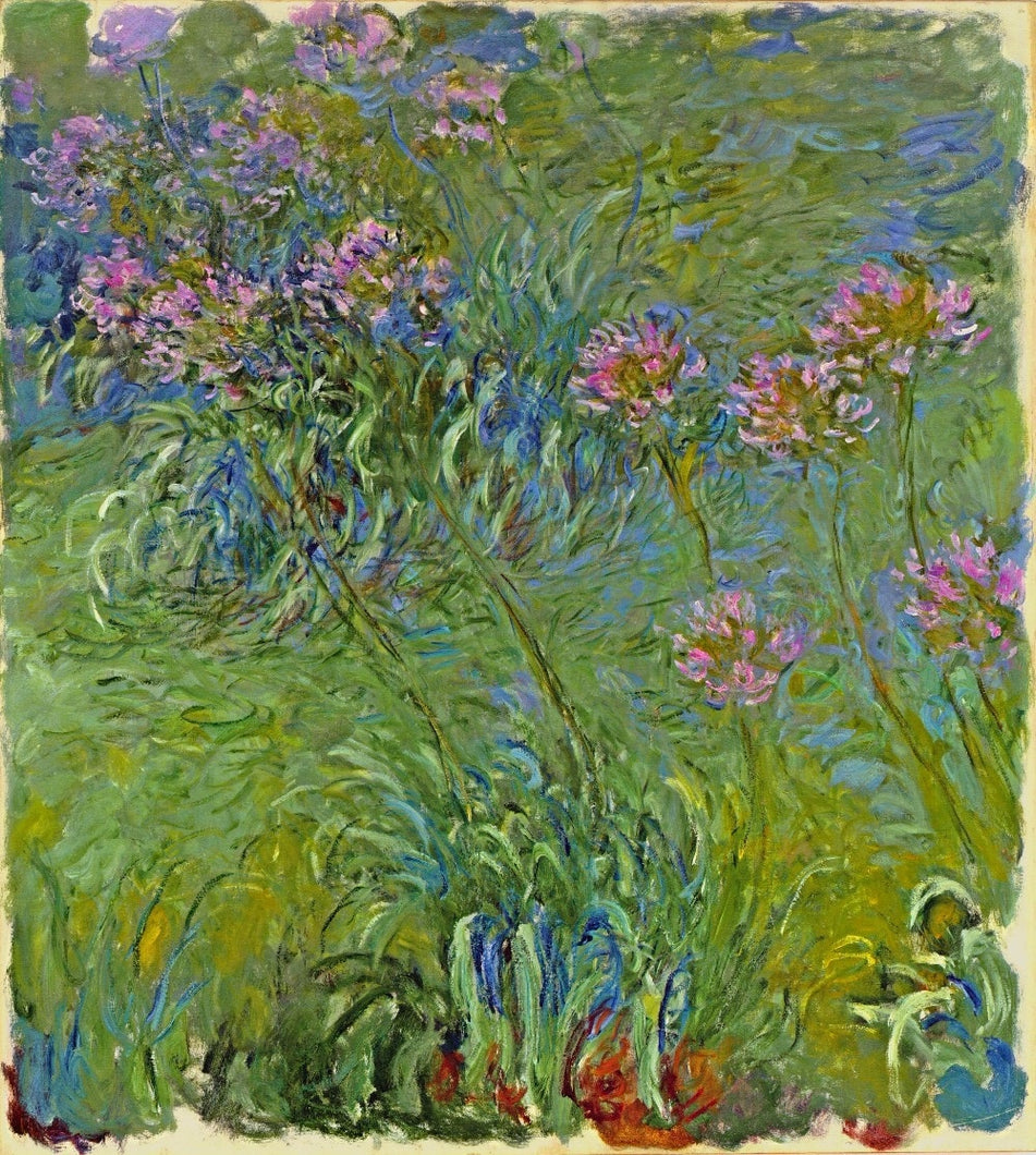 100% handmade Claude Monet Oil Painting Reproduction on linen canvas,agapanthus-flowers-1917,museum quality