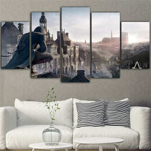 5Pieces Canvas Prints Waterproof Ink Oil Painting Assassins Creed Canvas Art Pictures For Room Tableau Mural Wall Prints Poster