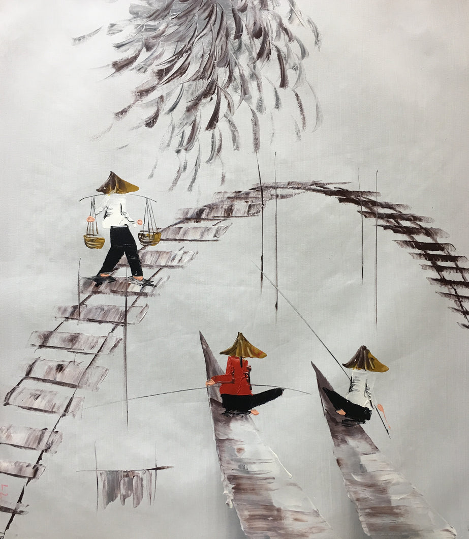 Ultra Low Price Sale 100% Hand Painted Modern Abstract Canvas Oil Painting Vietnam Scenery  Painting Wall Art Picture HomeDecor