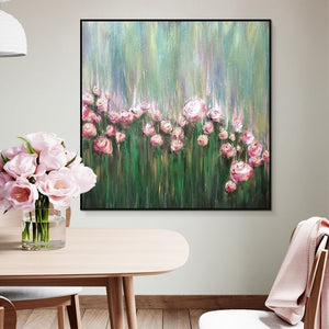 Oil painting hand-painted living room decoration painting sofa background American triple Jane European painting