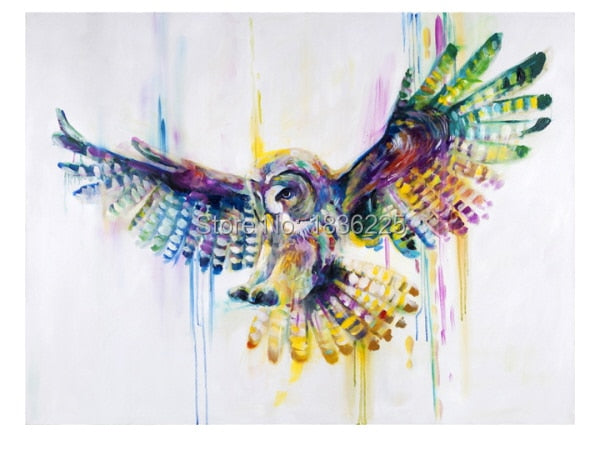 Canvas art Abstract birds painting colorful decorative oil painting only painted Painting