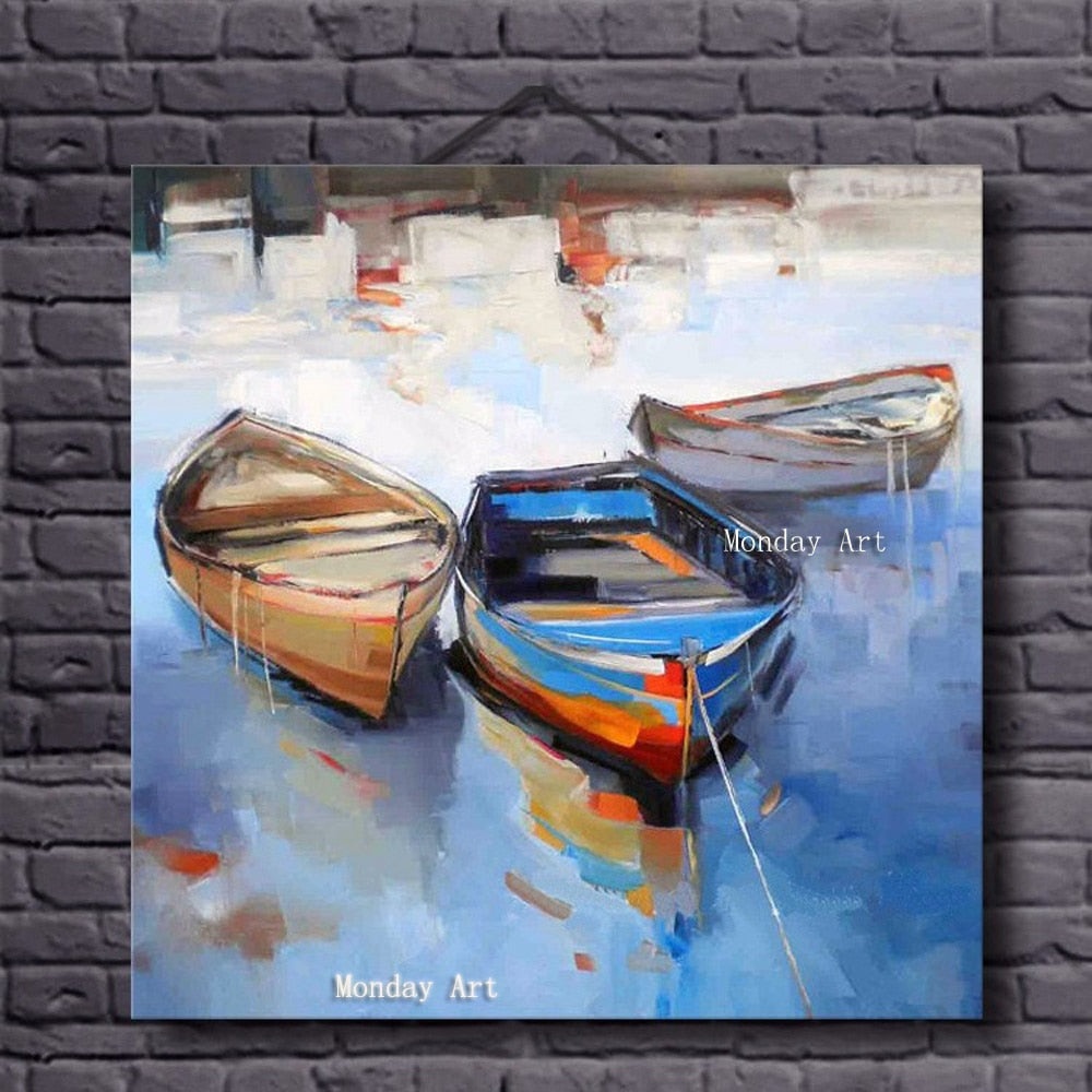 HandPainted Canvas Paintings Wall Pictures For Living Room Abstract Seascape Oil Painting Wall Art painting for home Decoration