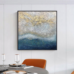 100% Hand painted By Professional Artist 2020 Square Handmade Abstract Landscape Oil Painting On Canvas for Home Decor Gold Art