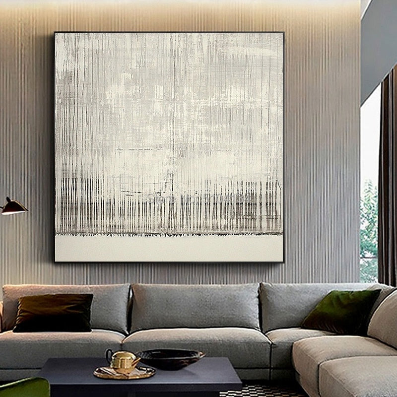 Hand painted Abstract Grey Color Oil Paintings Modern Handmade Canvas Painting Wall Painting for Living Room home Decoration