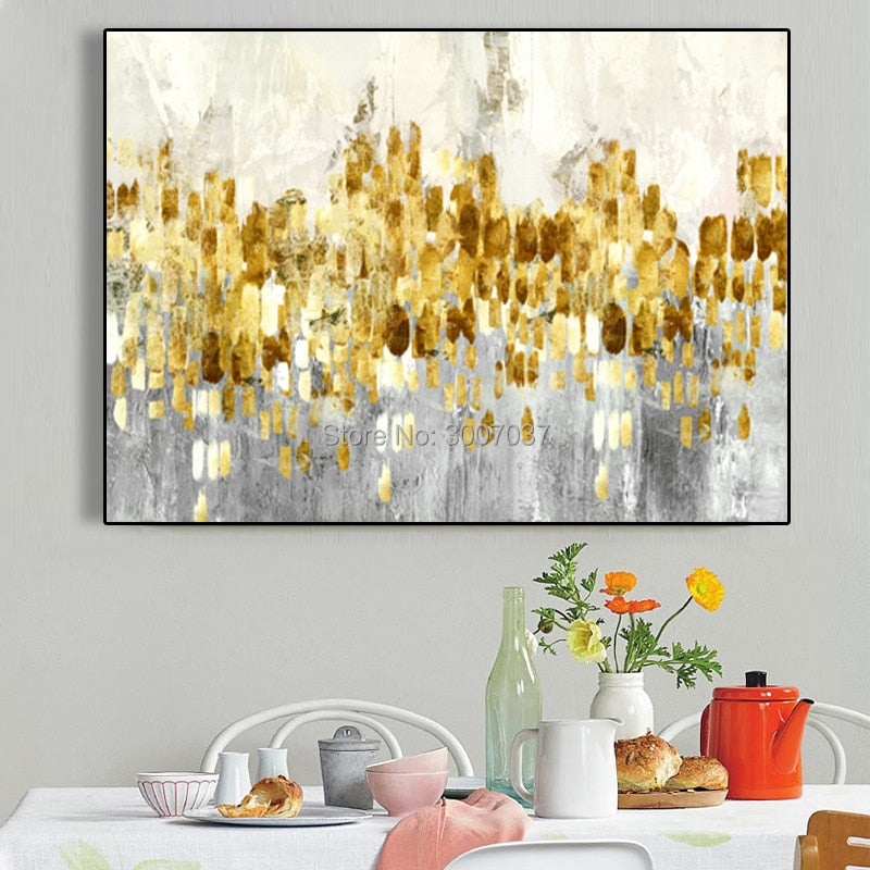 Wholesale High Quality Abstract Oil Painting On Canvas Handmade Beautiful gold Color Abstract Landscape Oil Paintings