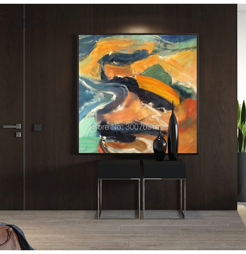Modern Hand painted Oil Painting on Canvas for Living Room Decor Handmade Decoration Abstract Colorful Art Picture