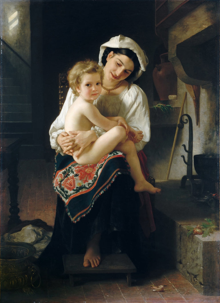 Handmade Oil painting reproduction Young Mother Gazing at Her Child by William Bouguereau