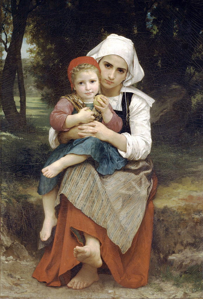 Handmade Oil painting reproduction Breton Brother and Sister by William Bouguereau