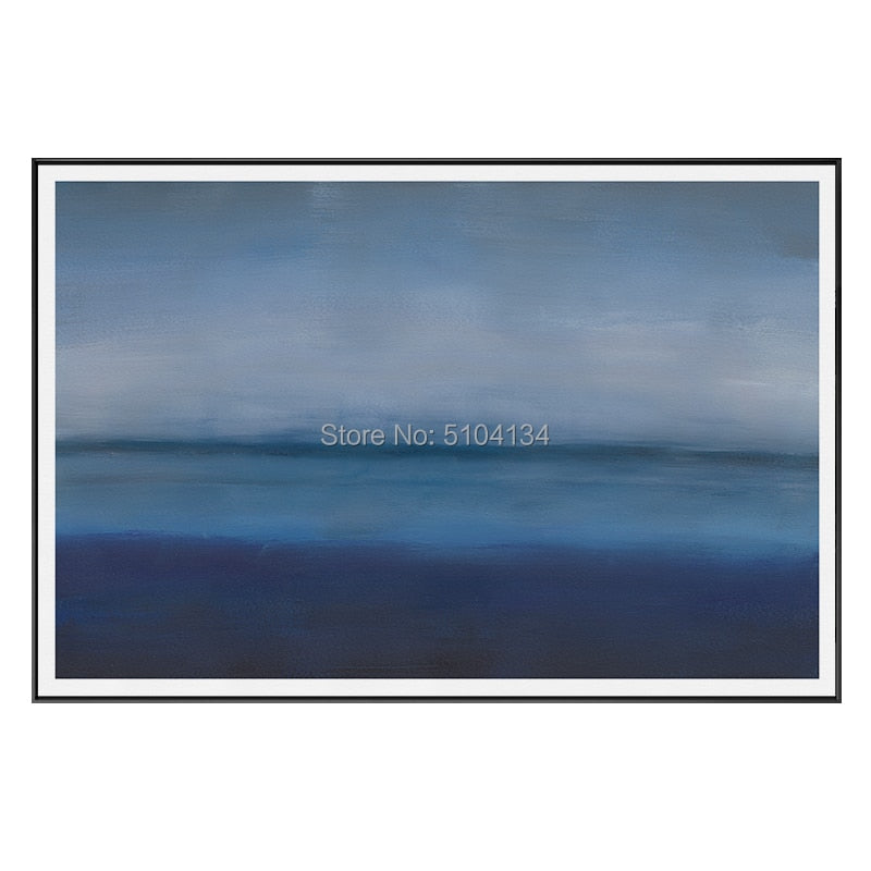 Handmade Abstract Blue Oil Paintings Modern Wall Picture Art Canvas Oil Painting for Living Room home Decoration