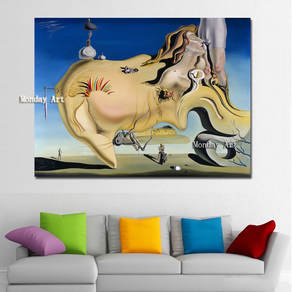 free shipping 100% handmade Salvador Dali The Great Masturbato Art paintings on canvas for living room bedroom artwork pictures