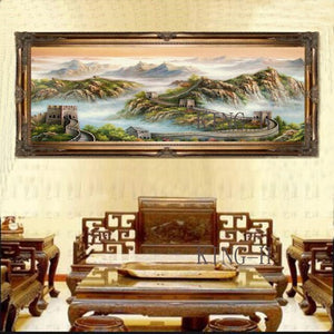 Special Wall Artwork Hand-painted Famous Chinese Landscape The Great Wall Oil Painting on Canvas Handmade Great Wall Painting