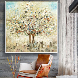 Money Tree  Wall Art Picture for Living Room Home Decor 100% Hand Painted Modern Abstract Oil Painting on Canvas Gift No Framed