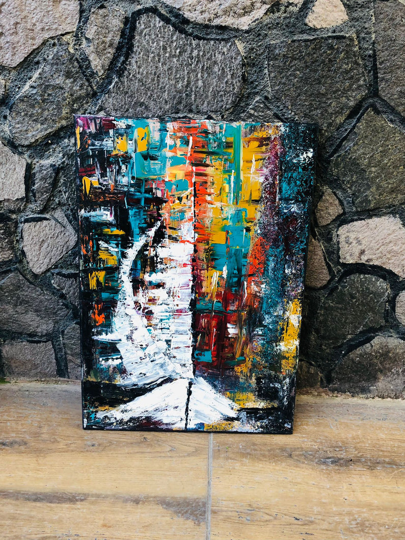 Abstract Home Decor Wall Hanging Decoration Oil Painting Art Canvas Rustic Handmade Personalized Gift Housewarming Gift