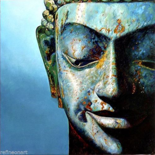 Handmade Buddha Oil Painting on Canvas Akkordha