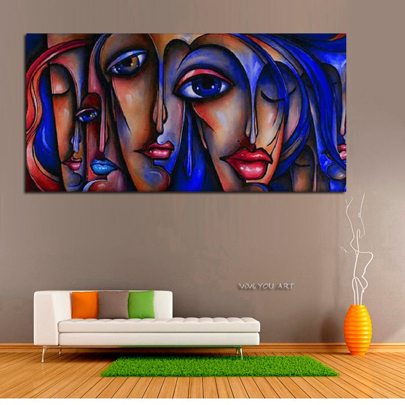 Famous Canvas Paintings Blue woman Reproductions  On Canvas Art Handmade Artwork By Picasso Wall Pictures For Living Room Decor
