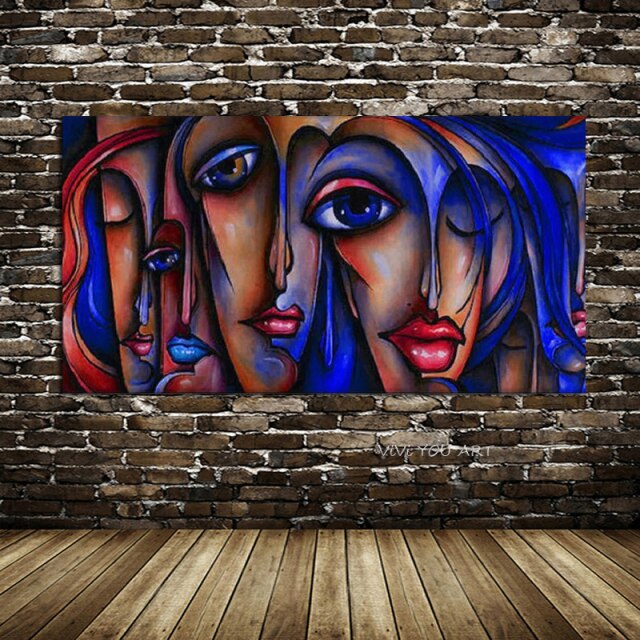 Famous Canvas Paintings Blue woman Reproductions  On Canvas Art Handmade Artwork By Picasso Wall Pictures For Living Room Decor