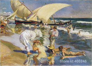 Wall Decor Beach Picture Valencia In The Morning Joaquin Sorolla y Bastida Landscapes Artwork Handmade Oil Canvas Modern Gift