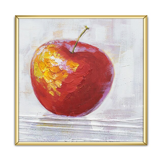Abstract Red Apple Canvas Painting Wall Art Handmade Poster Picture Decorative Painting Living Room Home Decoration