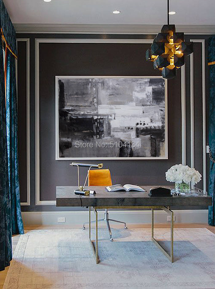 Black and white abstraction Large size Wall picture painting Art handmade oil Painting abstract artwork Canvas paintings