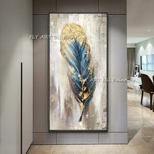 Load image into Gallery viewer, Hand-painted Modern Abstract Feather Oil Painting On Canvas Home Wall Art Picture For Living Room Home Decor Frameless