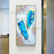Load image into Gallery viewer, Hand-painted Modern Abstract Feather Oil Painting On Canvas Home Wall Art Picture For Living Room Home Decor Frameless