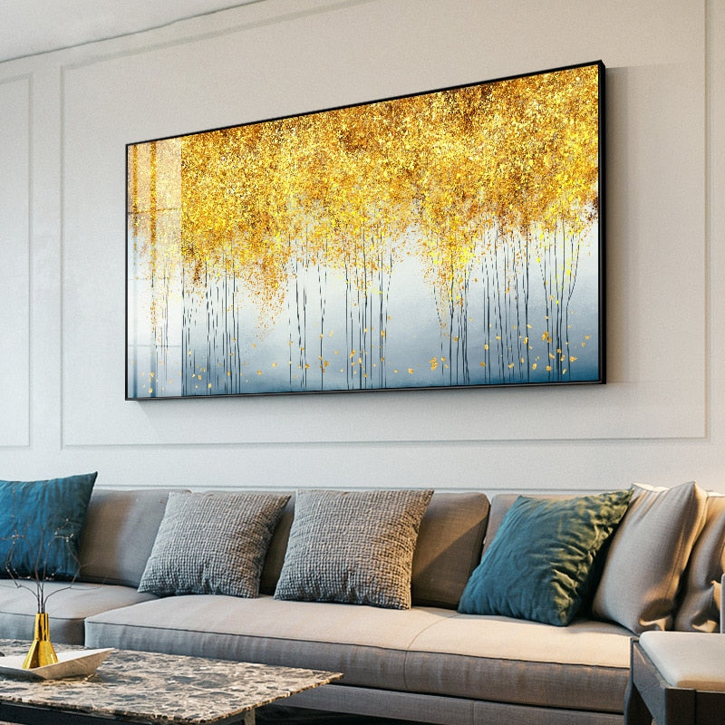 Modern Living Room Decoration Painting Nordic Bed Head Hanging Painting Gold Mural Abstract Oil Painting Wall Art Home Decor Art