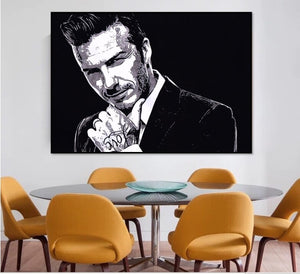 Handmade  David Beckham popular art oil painting Wall art pictures painted for bedroom Home Decor
