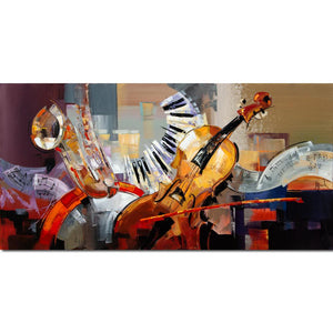 Large Abstract Expressionist Painting Music Harmonious Handmade Oil Canvas Modern Artwork For Bathroom Living Room Wall Decor