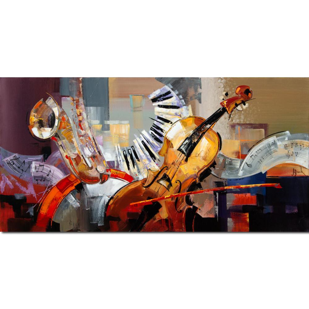 Large Abstract Expressionist Painting Music Harmonious Handmade Oil Canvas Modern Artwork For Bathroom Living Room Wall Decor