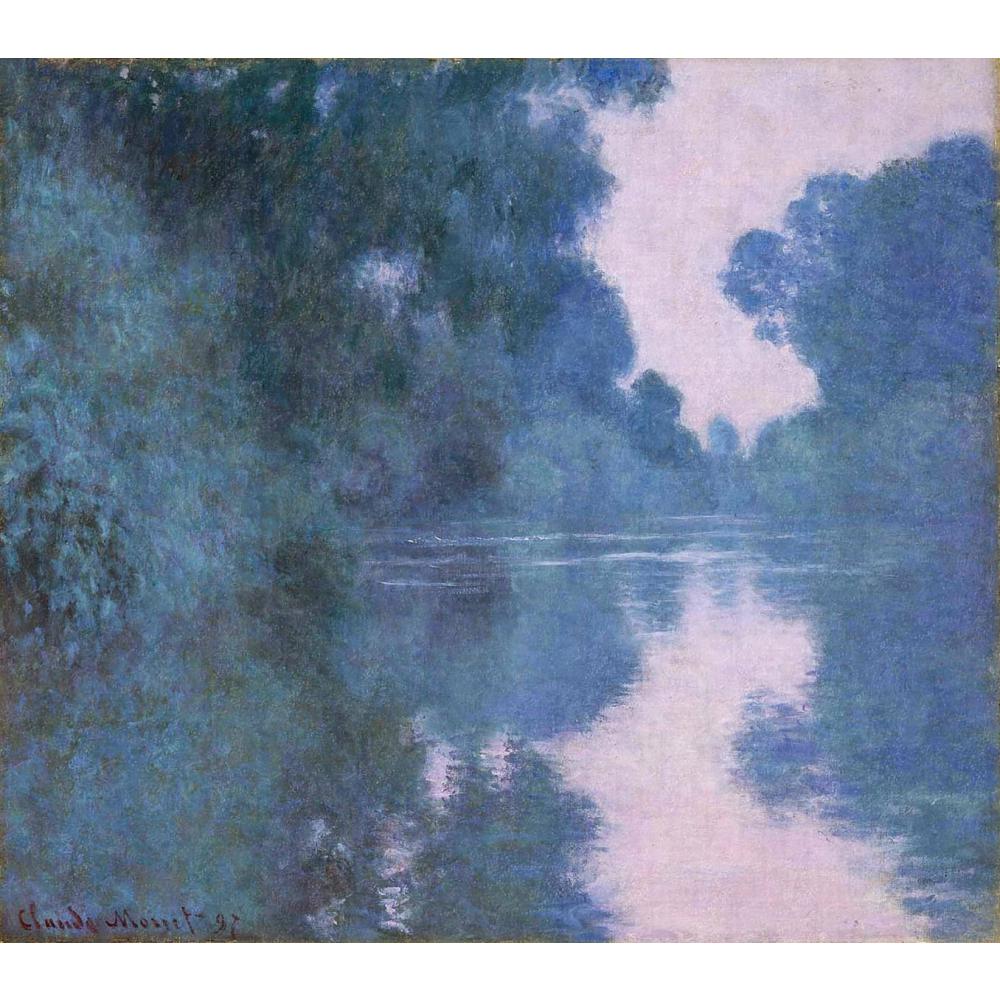Morning on the Seine near Giverny 02 by Claude Monet Reproduction oil painting Canvas art Handmade High quality