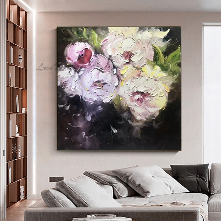 Love Wall Art 100% Handmade Oil Painting On Canvas Modern Abstract Flowers Wall Picture Paintings Living Room Home Decoration