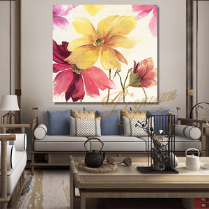 Flowers Picture Canvas Art Hand-painted No Frame Wall Hanging Floral Oil Painting Artwork 1 Piece Home Showpiece Paintings