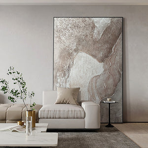 Modern Abstract Grey Canvas Painting Wall Decor Picture Art Hand-Painted Latest Design Oil Painting Thick Texture Abstarct Mural