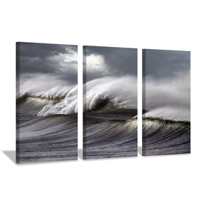 Hardy Gallery Seascape Artwork Wave Picture Painting: Ocean Storm Photographic Art Print on Canvas for Wall