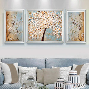 Modern Abstract Oil Painting Print on Canvas  3pcs Solid Thick Oil Flower Tree Canvas Printing Wall Art Picture  for Home Decor