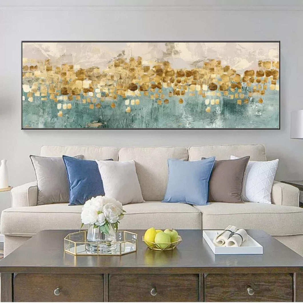 white painting Golden Money Beach Oil Painting on Canvas Modern Abstract Posters and Prints Wall Art Pictures for Living